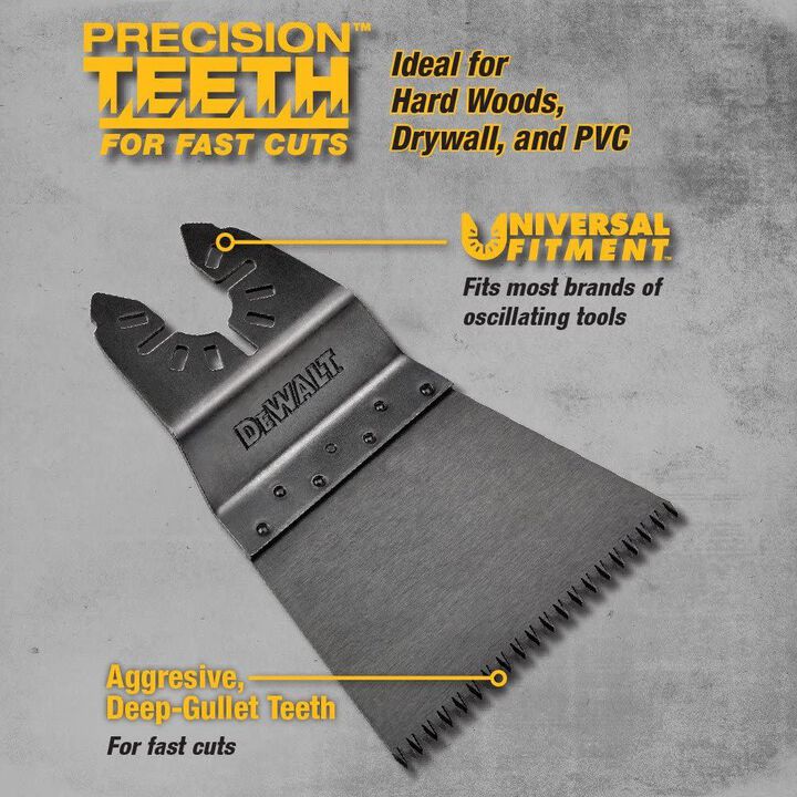 DEWALT 2-1/2 Inch High Carbon Steel Oscillating Tool Blade Wood Cutting 3 Pieces, large image number 1