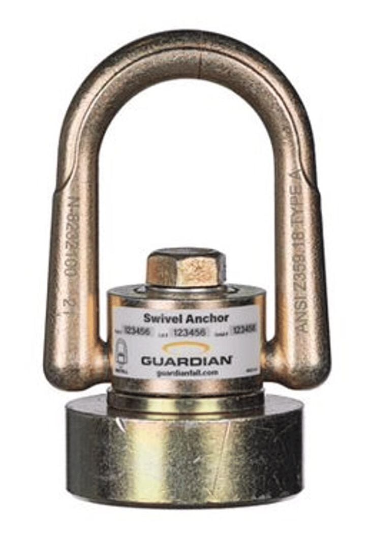 Guardian Fall Protection 10000 Lbs Steel Swivel Anchor with Weld-On Pluck Assembly, large image number 0