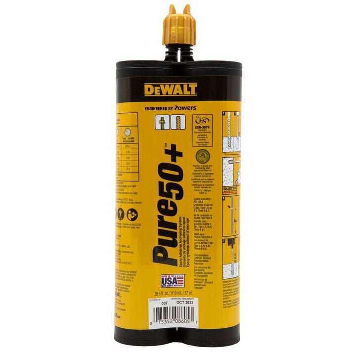 DEWALT Pure50+ 20.5 oz. Epoxy Injection Anchoring Adhesive, large image number 1