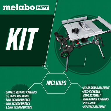Metabo HPT 10in Jobsite Table Saw with Fold Roll Stand, large image number 4