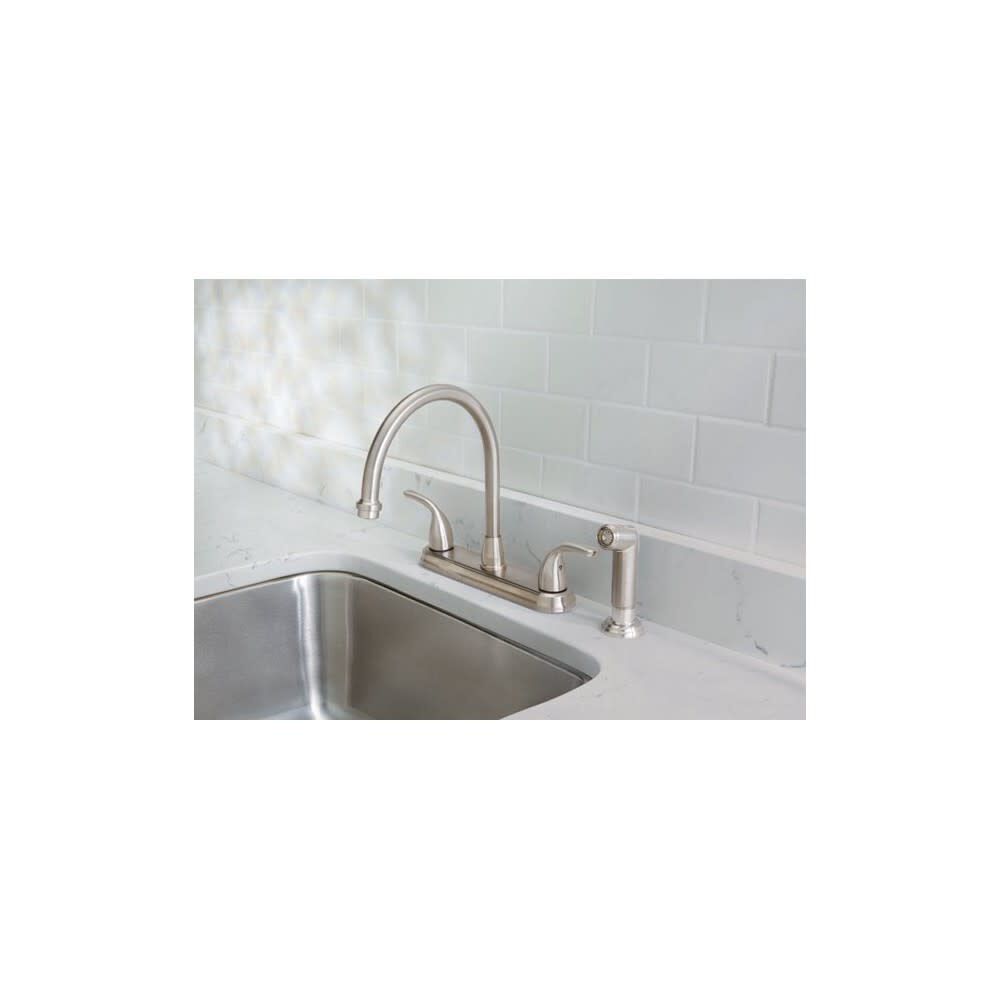 Oakbrook Pacifica Kitchen Faucet Two Handle Brushed Nickel, large image number 2