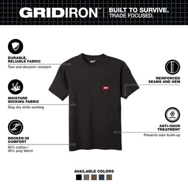 Milwaukee GRIDIRON Pocket T-Shirt Short Sleeve, large image number 1