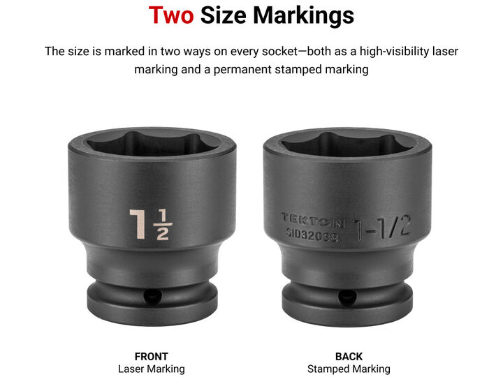 Tekton 3/4 Inch Shallow 6 Point Impact Socket Set, 2-1/16-2-1/2 Inch, 8 Pieces, large image number 1