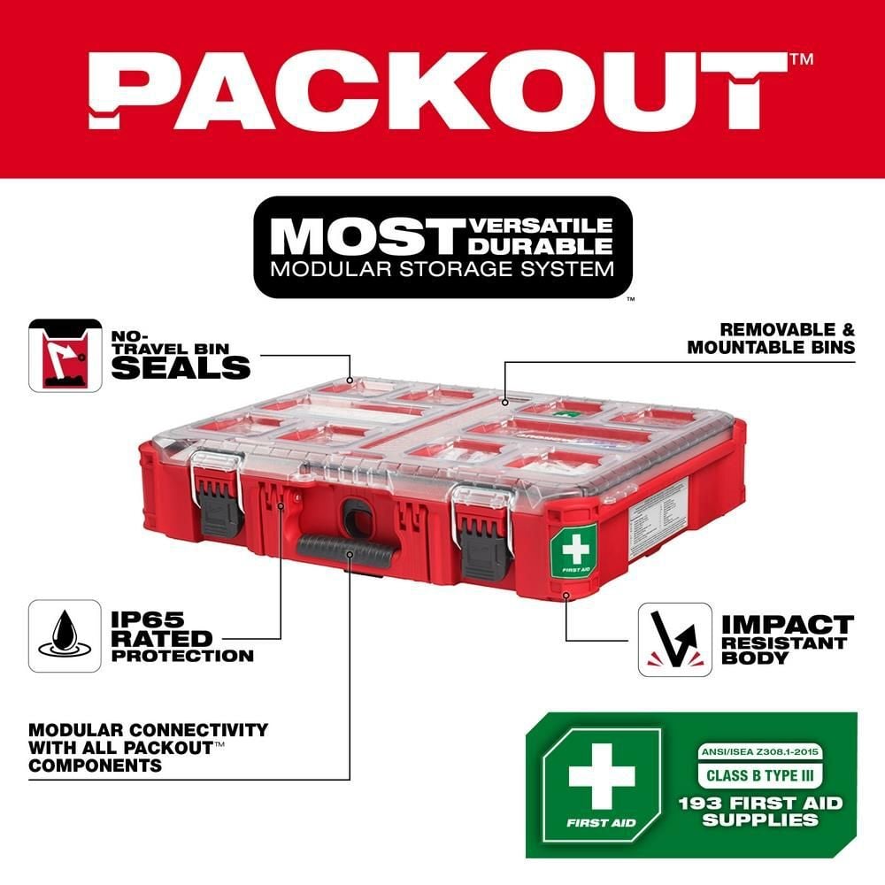 Milwaukee PACKOUT First Aid Kit 193pc Class B Type III, large image number 2