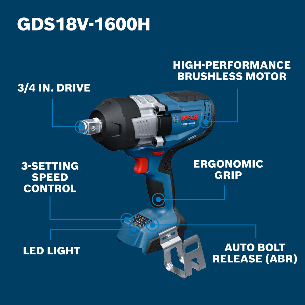 Bosch 18V 3/4 Inch Impact Wrench Kit, large image number 2