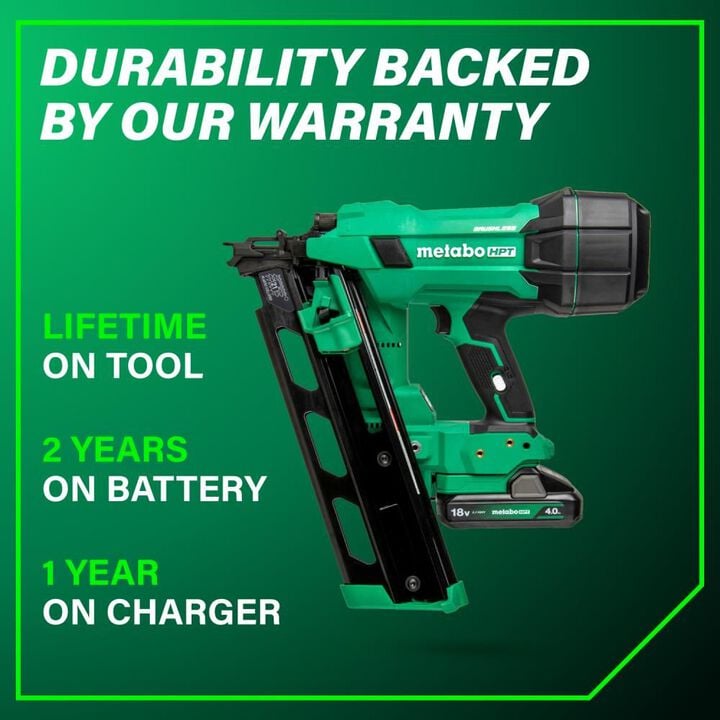 Metabo HPT 18V MultiVolt Cordless 21 3-1/2" Plastic Strip Framing Nailer (1x4.0Ah), large image number 10