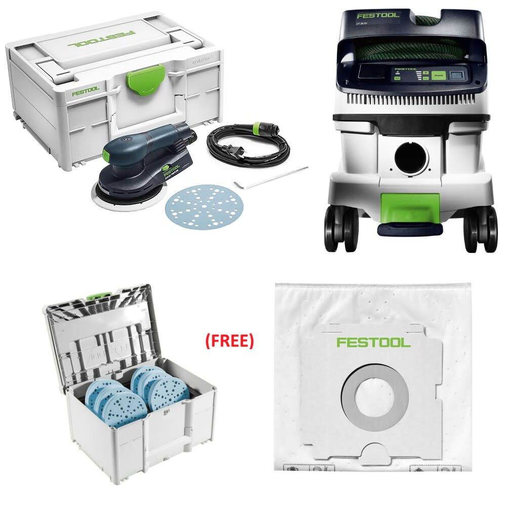 Festool ETS EC 150 5mm Sander & CT 26 Bundle - 576339-577871