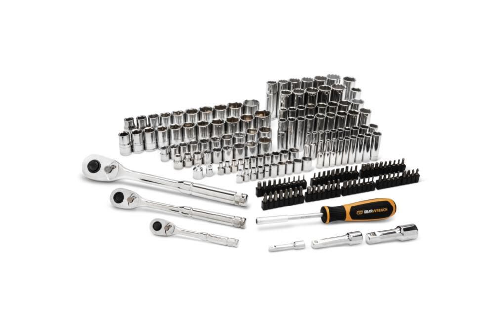 GEARWRENCH 179 Piece 1/4 Inch, 3/8 Inch, 1/2 Inch Dr. SAE/MM Mechanics Hand Tool Racing Set, large image number 1