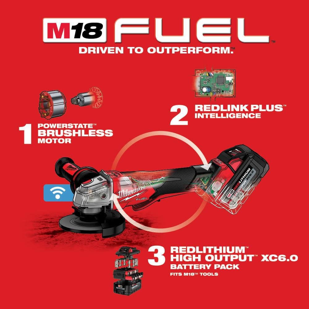 Milwaukee M18 Fuel 4 1 2inch 5inch Braking Grinder Paddle Switch No Lock Kit 2882 22 Simolary simolary.com 9