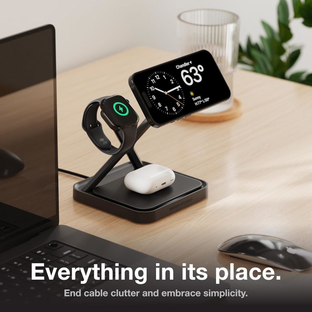 Noco 3-In-1 Qi2 15W Wireless Charging Stand Matte Black, large image number 4