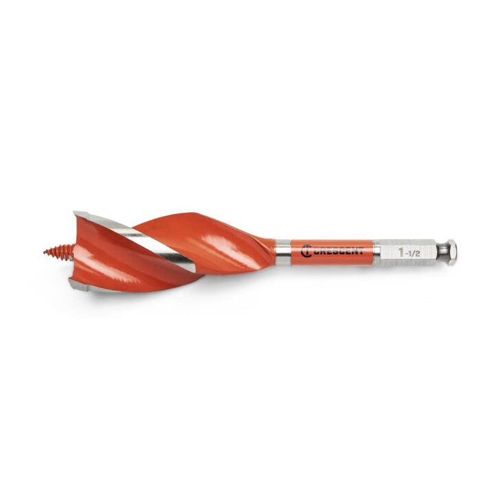 Crescent Solid Auger Drill Bit, 1-1/2 Inch x 7-1/2 Inch