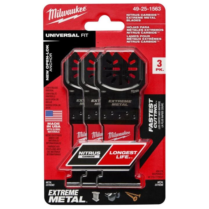 Milwaukee NITRUS CARBIDE Extreme Metal Universal Fit OPEN LOK Multi Tool Blade 3pk, large image number 10