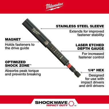 Milwaukee SHOCKWAVE 3 In. Magnetic Drive Guide, large image number 1