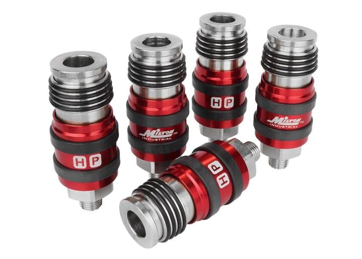 Milton 2 In ONE Universal Safety Exhaust Coupler  1/4 Inch MNPT x 3/8 Inch Body Flow - 1 Pack