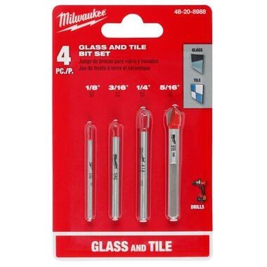 Milwaukee 4 pc Glass and Tile Bit Set, large image number 9