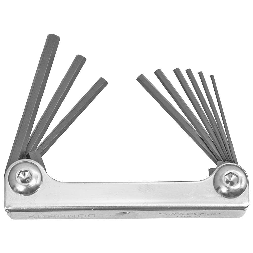Bondhus 9pc Hex Fold-up Tool Set 0.050-3/16, large image number 1
