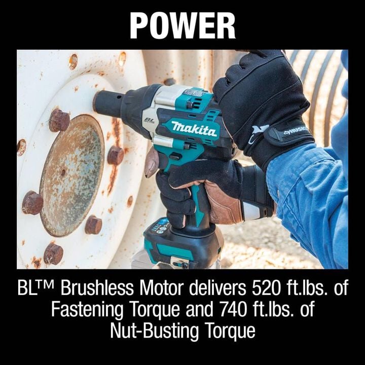 Makita 18V LXT Utility Impact Wrench with Detent Anvil 1/2in Sq Drive (Bare Tool), large image number 2