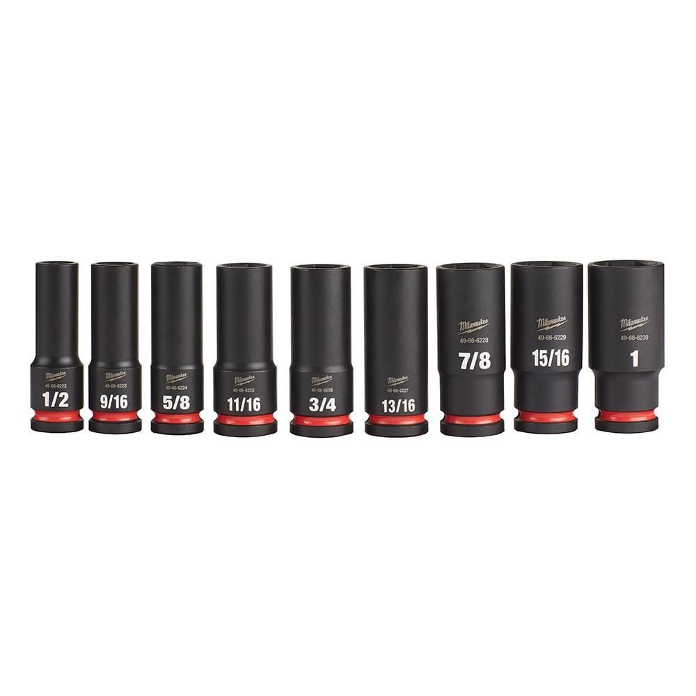 Milwaukee Impact Socket 1/2in Drive SAE 6 Point 9pc, large image number 3