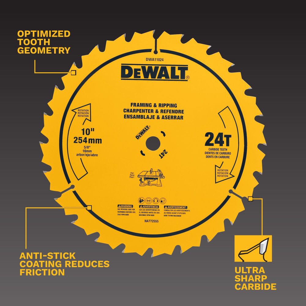 DEWALT Circular Saw Blade 10in 24T, large image number 4