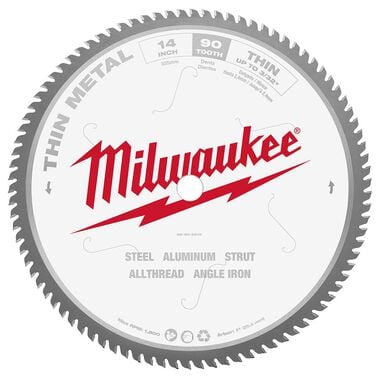 Milwaukee 14 in. 90 Tooth Dry Cut Carbide Tipped Circular Saw Blade, large image number 0