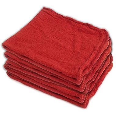Buffalo Industries 13 x 14in Fully Hemmed Red Shop Towel 50pk Bag, large image number 1