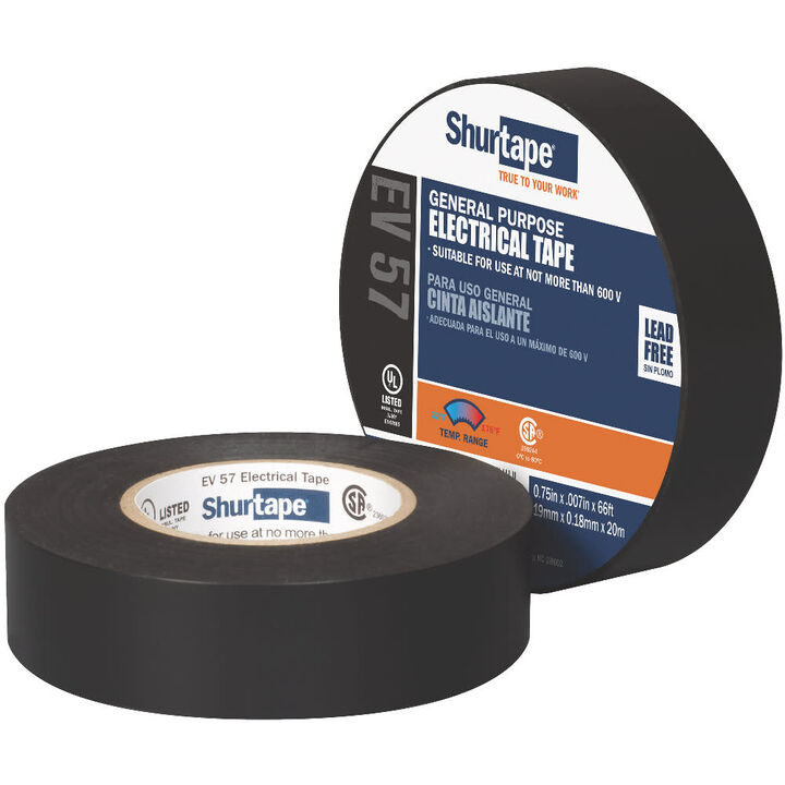 Shurtape EV 57 BLK Electrical Tape Black, large image number 1