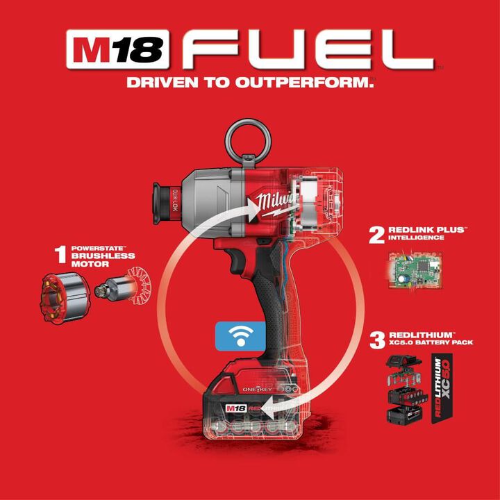 Milwaukee M18 FUEL ONE-KEY 7/16In Hex Utility High Torque Impact Wrench Kit, large image number 6