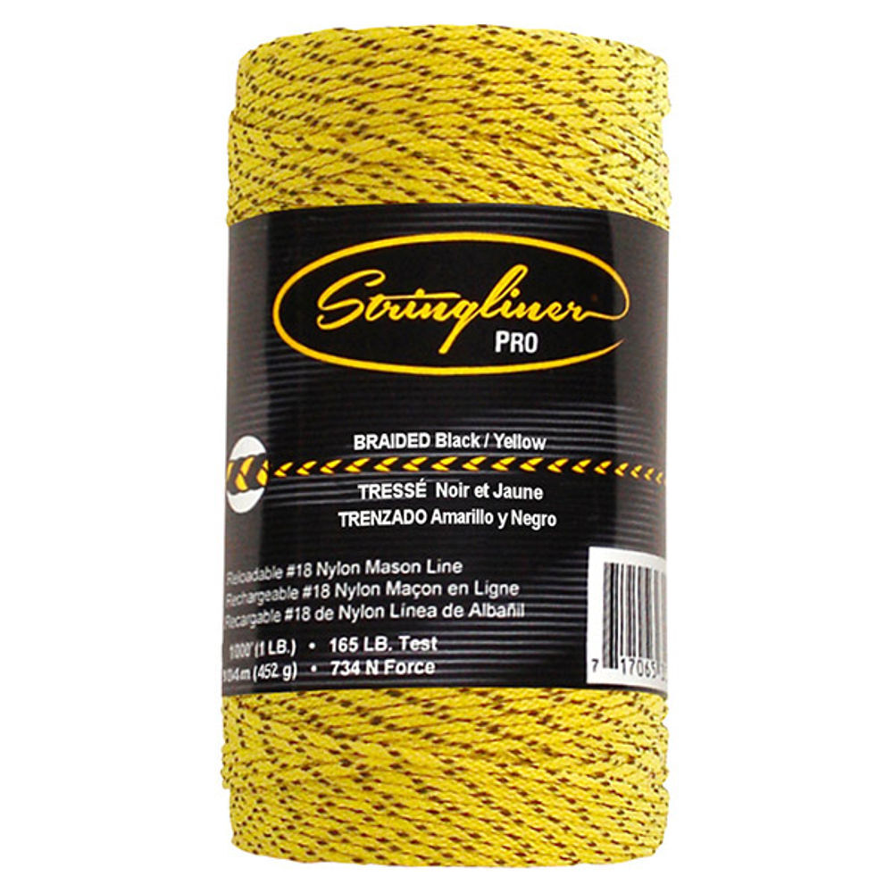Stringliner #18 Construction Replacement Roll Braided Black/Yellow 1000 ft, large image number 2