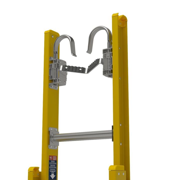 Werner Type IAA Fiberglass D-Rung Extension Ladder with Cable Hook, V-Rung, and LevelSafe Pro Leveler, large image number 1
