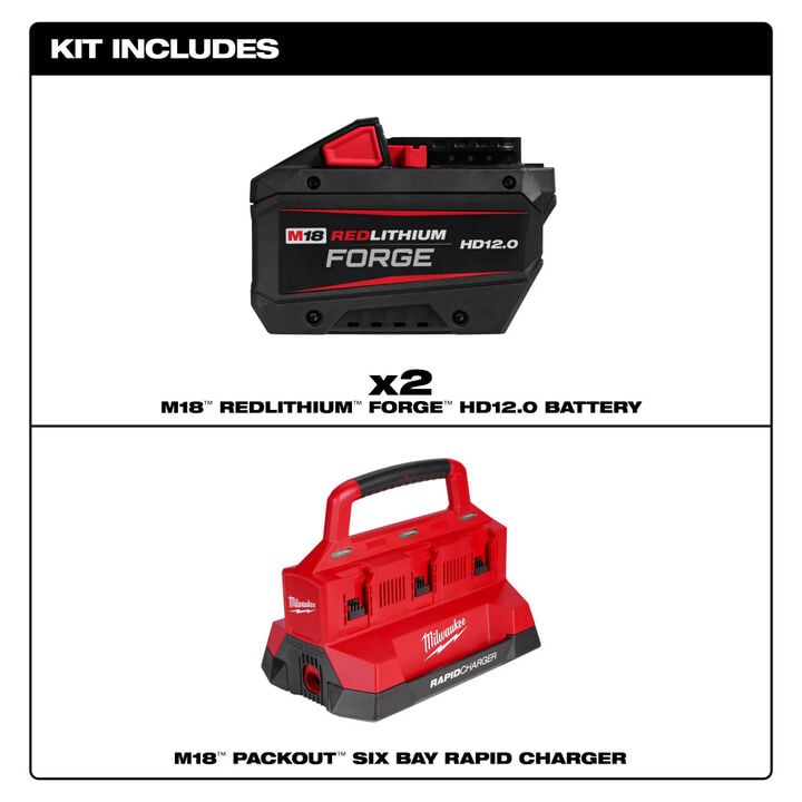 Milwaukee M18 REDLITHIUM FORGE HD12.0 Dual Battery Starter Kit, large image number 2