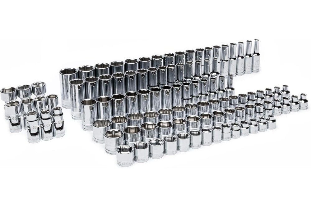 GEARWRENCH 1/2, 3/8, 1/4 Inch Ratchet and Drive Tool Set, SAE and Metric Socket Set Bundle with Tray, large image number 14