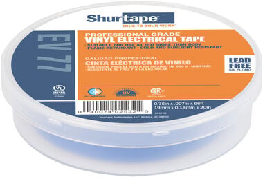 Shurtape EV 77 Electrical Tape Blue 3/4in x 66'