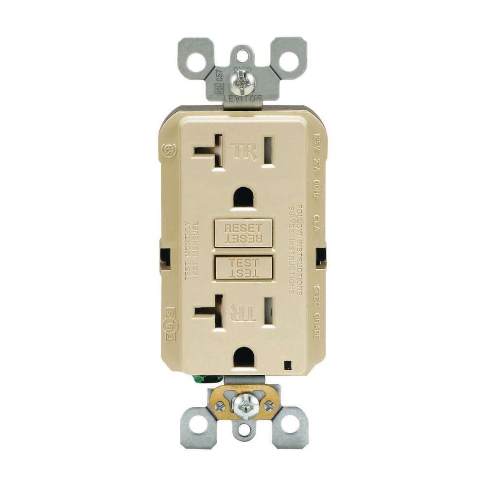 Leviton SmartlockPro GFCI Outlet 20A 125V Duplex Ivory NEMA 5-20R – 3533296