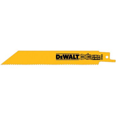 DEWALT 6-in 10/14 TPI Straight Back Bi-Metal Reciprocating Blade (5 pack), large image number 0