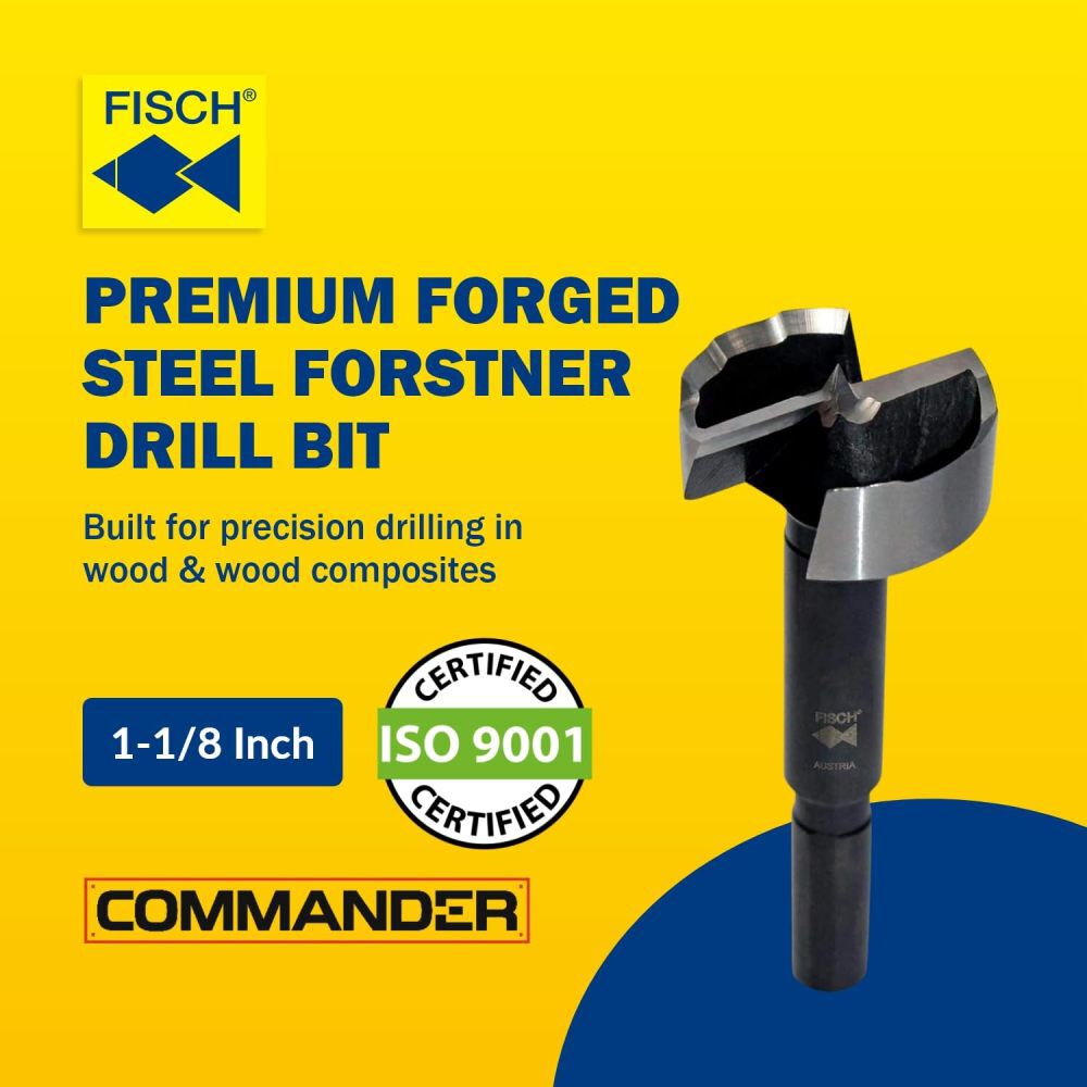 Fisch 1-1/8 Inch Black Shark HSS Forstner Drill Bit 12 Pieces, large image number 2