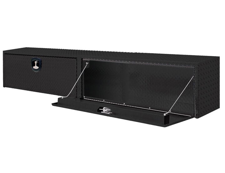 Buyers Products Company 16x13x72 Inch Gloss Black Diamond Tread Aluminum Topsider Truck Box, large image number 2
