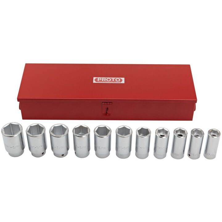 Proto 3/4 in Drive 11 Piece Deep Socket Set 6 Point, large image number 1