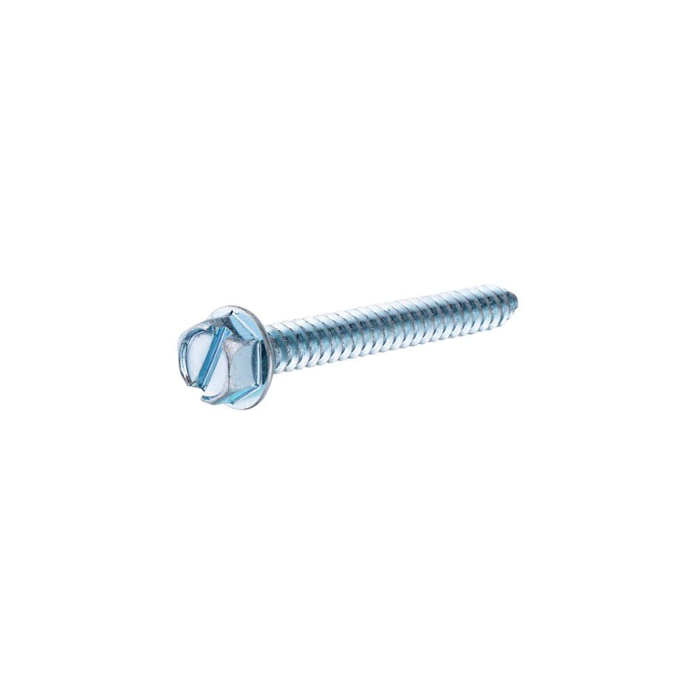 Hillman #14 x 2in Zinc Slotted Hex Head Sheet Metal Screw 100pk, large image number 1