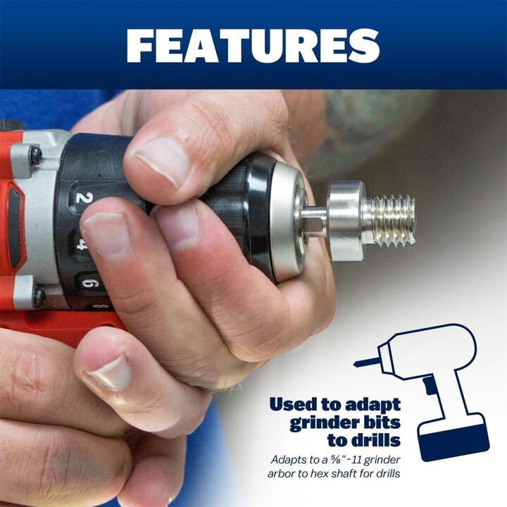 Marshalltown 3/8 Inch Hex Drill Adapter, large image number 4