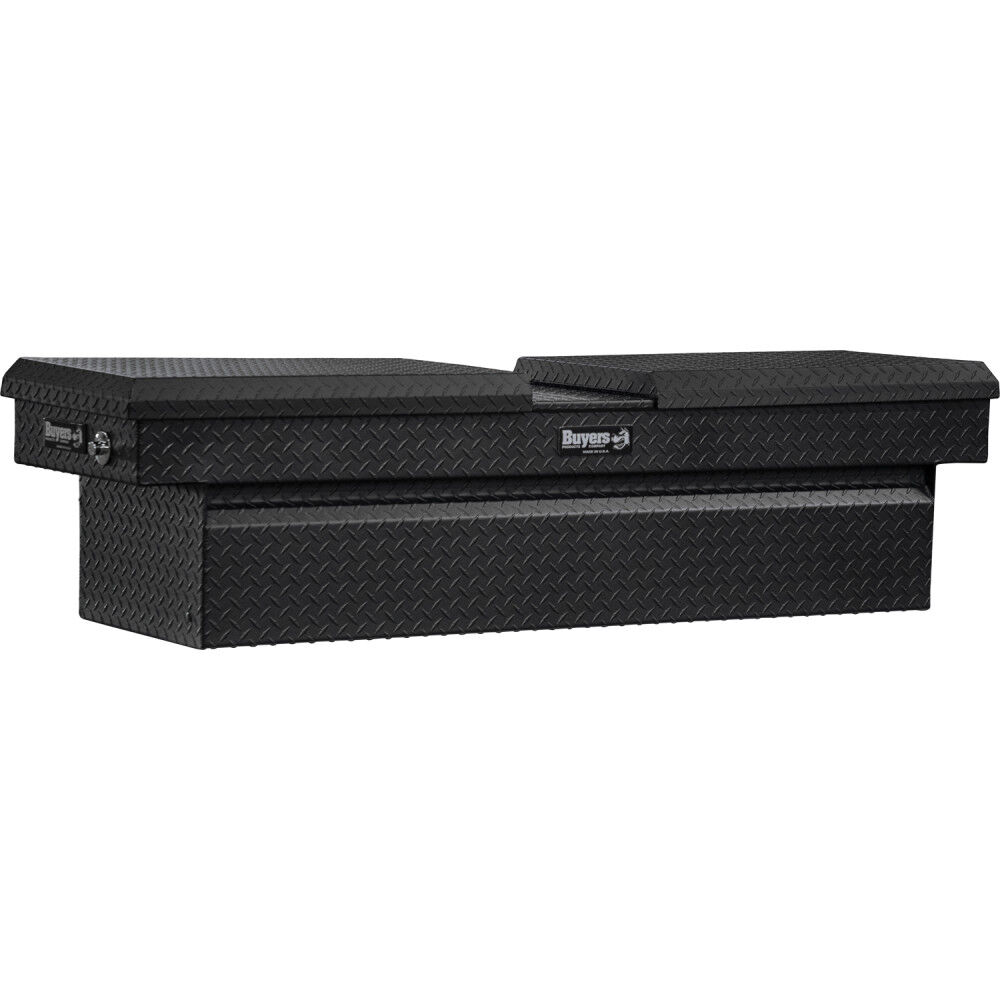 Buyers Products Company 23x20x71 Inch Textured Black Diamond Tread Aluminum Gull Wing Truck Box – 1722413