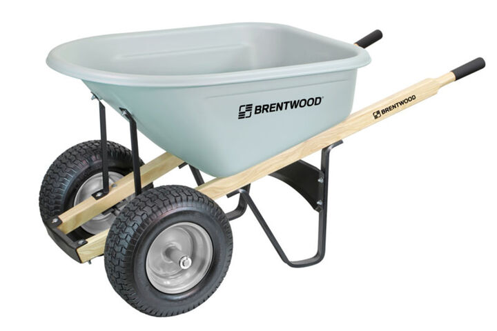 Brentwood 6 Cube HDPE Double Wheel Wheelbarrow - BW6D