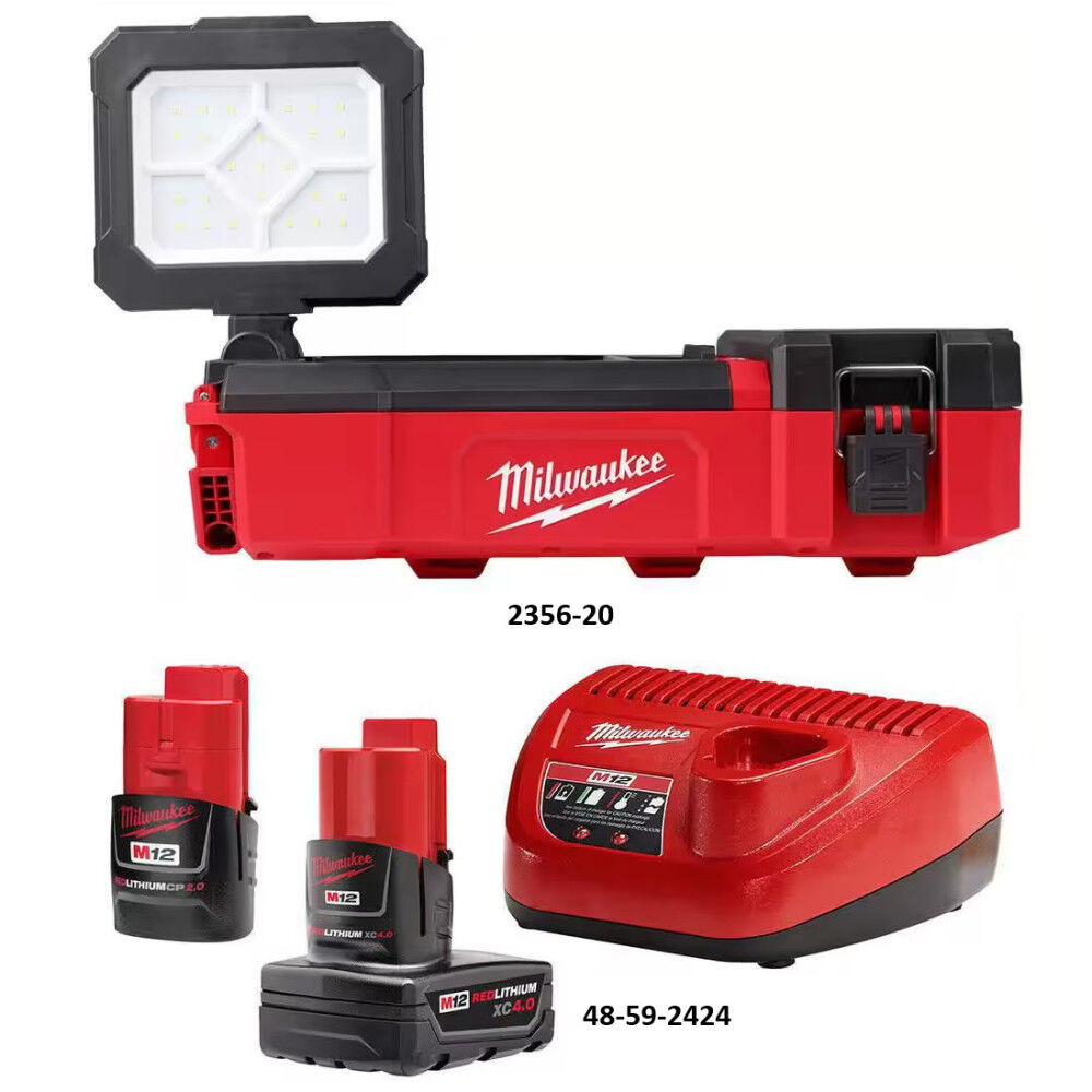 Milwaukee M12 Packout Flood Light 12v 4ah 2ah Battery Starter Kit Bundle 2356 20 48 59 2424 Simolary simolary.com 9