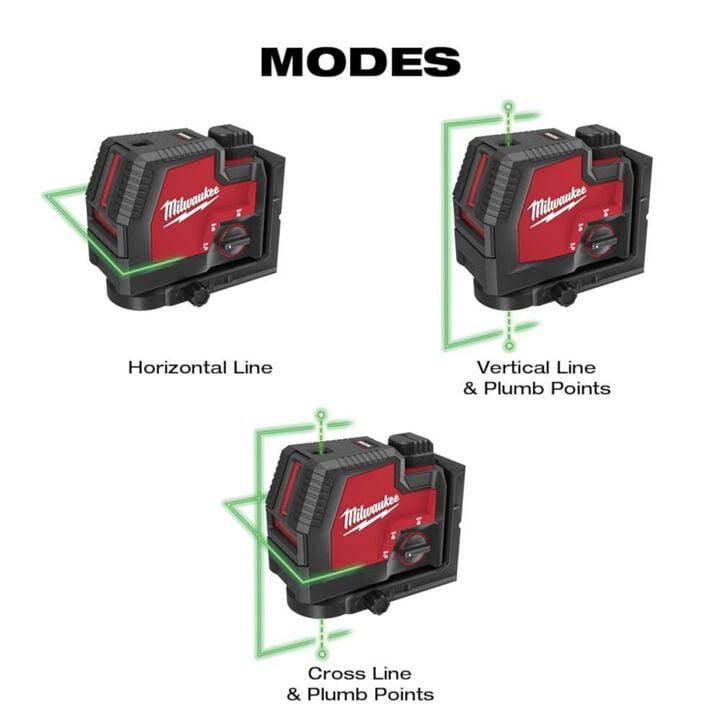 Milwaukee Green Beam Laser Cross Line Plumb Point USB Rechargeable, large image number 8