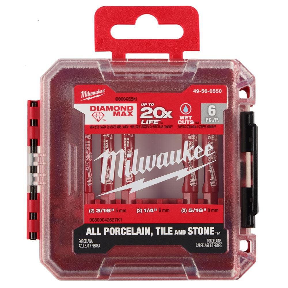 Milwaukee DIAMOND MAX Diamond Grit Hole Saw, 6 Piece 49-56
