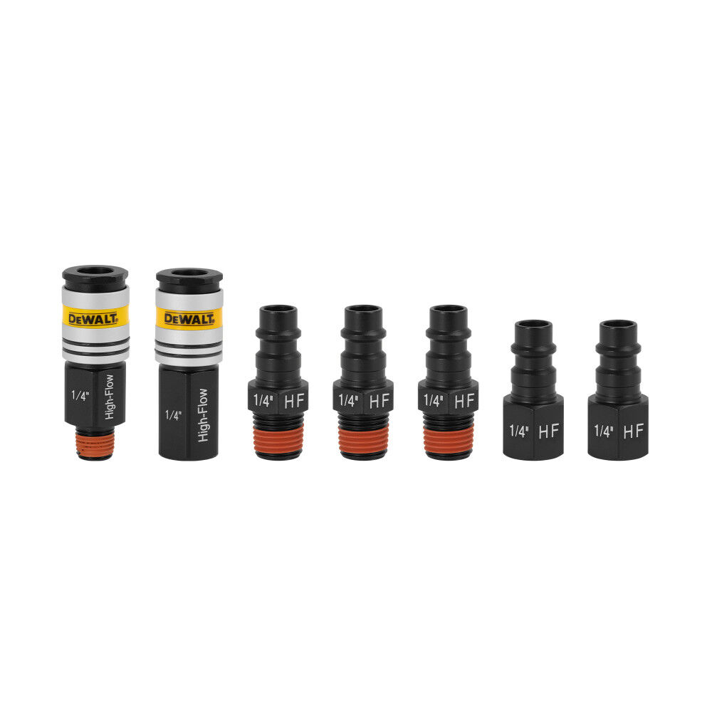 DEWALT High Flow Coupler and Plug Kit 1/4 Inch NPT 7 Pieces, large image number 1