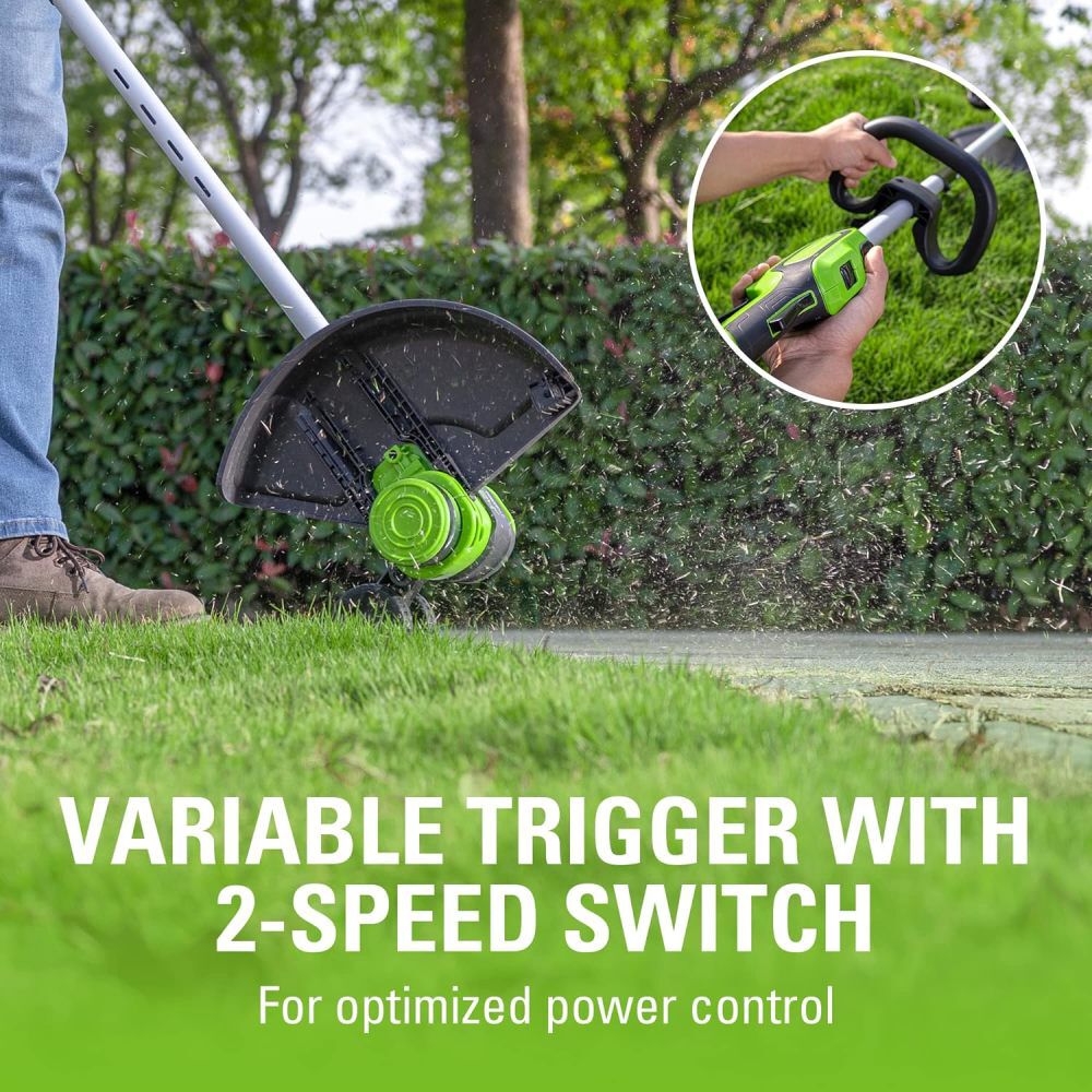 Greenworks 24V String Trimmer with 4Ah Battery & Charger Kit, large image number 3