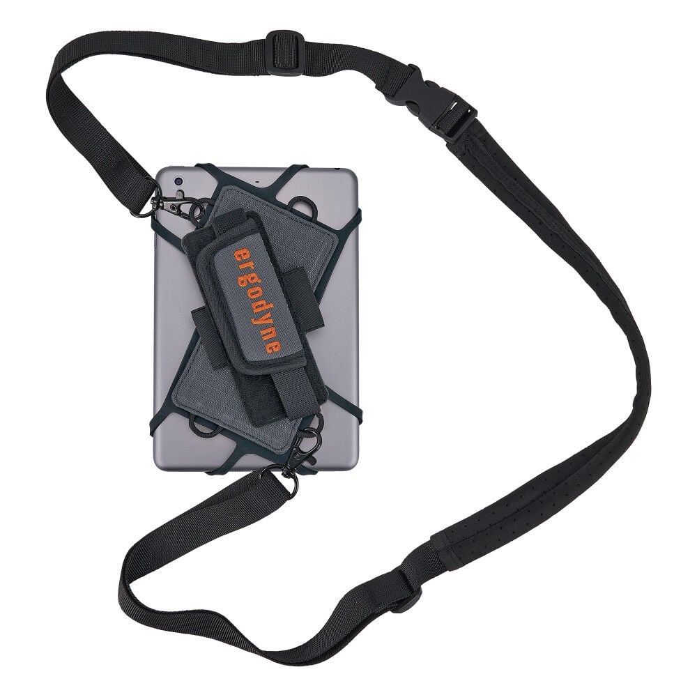 Ergodyne 5549 Compact Gray Tablet Holder with Detachable Shoulder Strap, large image number 1