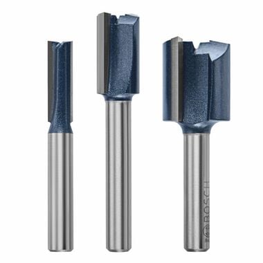 Bosch Carbide Tipped Plywood Mortising Router Bit Set 3pc