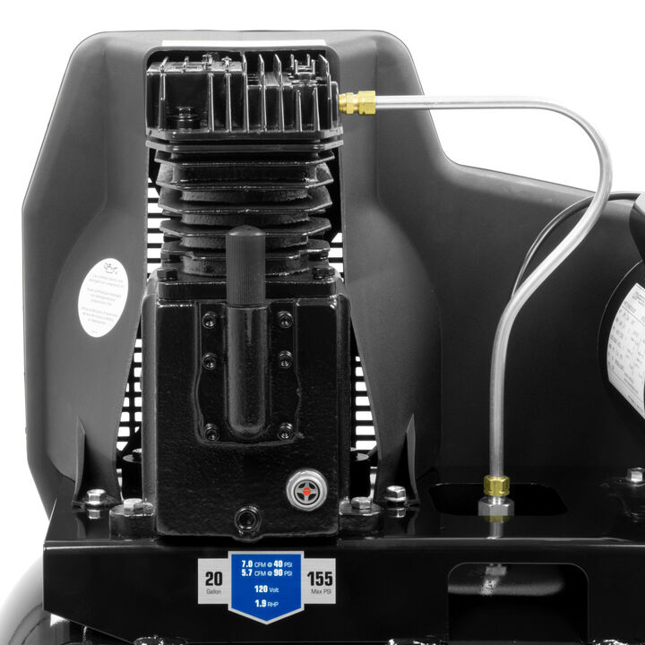 Industrial Air Compressor 1.9 HP Horizontal In Line Cast Iron Pump 20 Gallon, large image number 5