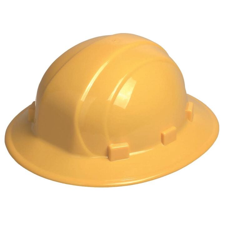 Delta Plus Omega II Full Brim Hard Hat with 6 Point Ratchet Suspension Yellow